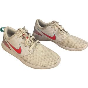 Roshe G Jr. Kids' Golf Shoes In White,aurora Green,hot Punch